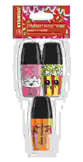 НАБОР ТЕКСТОВЫДЕЛИТЕЛЕЙ STABILO BOSS MINI SWEET FRIENDS 3 ШТ/УП, ЦВЕТА: ЖЕЛТЫЙ, РОЗОВЫЙ, ОРАНЖЕВЫЙ,