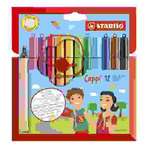 НАБОР ФЛОМАСТЕРОВ STABILO CAPPI 12 ЦВ КАРТОННЫЙ ФУТЛЯР