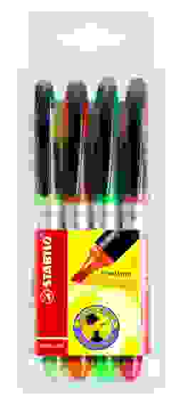 НАБОР ТЕКСТОВЫДЕЛИТЕЛЕЙ STABILO NAVIGATOR С СИСТЕМОЙ ЖИДКИХ ЧЕРНИЛ, 4ШТ/УП: ЖЕЛТЫЙ, ОРАНЖЕВЫЙ, РОЗОВ