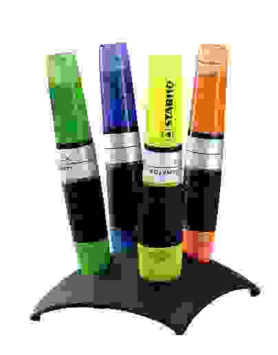 НАСТОЛЬНЫЙ НАБОР: МАРКЕРЫ STABILO LUMINATOR, 4ШТ, ЦВЕТ: ЖЕЛТЫЙ, ЗЕЛЕНЫЙ, ОРАНЖЕВЫЙ, СИНИЙ; ЧЕРНЫЙ