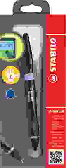 РУЧКА-СТИЛУС STABILO SMARTball ДЛЯ ЛЕВШЕЙ, КОРПУС: ЧЕРНЫЙ/СИРЕНЕВЫЙ, ЦВЕТ ЧЕРНИЛ ЧЕРНЫЙ, 0,5ММ БЛИСТ