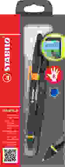 РУЧКА-СТИЛУС STABILO SMARTball ДЛЯ ПРАВШЕЙ, КОРПУС: ЧЕРНЫЙ/ОРАНЖЕВЫЙ, ЦВЕТ ЧЕРНИЛ СИНИЙ, 0,5ММ БЛИСТ