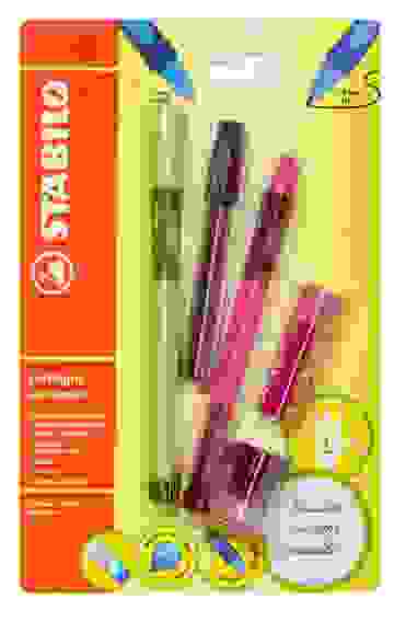 НАБОР STABILO LEFTRIGHT Д/ЛЕВШЕЙ: ШАРИК. РУЧКА, МЕХ. КАРАНДАШ, ГРИФЕЛИ, ЛАСТИК, ТОЧИЛКА, РОЗОВЫЙ-ЗЕ