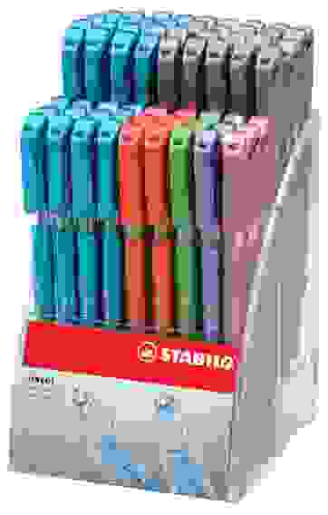 РУЧКА ШАРИКОВАЯ STABILO EXCEL 828 72ШТ. В ДИСПЛЕЕ, ЦВЕТ ЧЕРНИЛ: СИНИЙ-30, ЧЕРНЫЙ-20, КРАСНЫЙ-10, ЗЕЛ