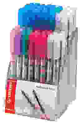 РУЧКА ШАРИКОВАЯ STABILO TROPIKANA 838 72ШТ. В ДИСПЛЕЕ ЦВЕТ ЧЕРНИЛ: СИНИЙ-30, ЧЕРНЫЙ-20, КРАСНЫЙ-10,