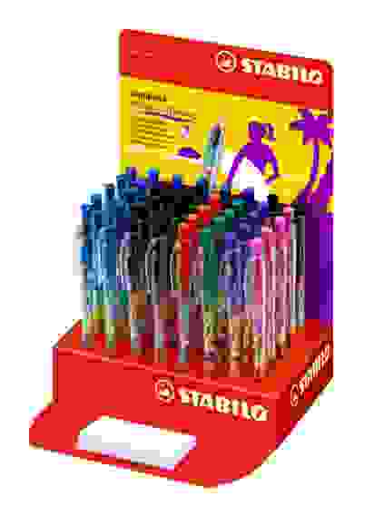 РУЧКА ШАРИКОВАЯ АВТОМАТИЧЕСКАЯ STABILO TROPIKANA BEACH 338ME ТОЛЩИНА ЛИНИИ М 0,45ММ, 40ШТ. В ДИСПЛЕЕ