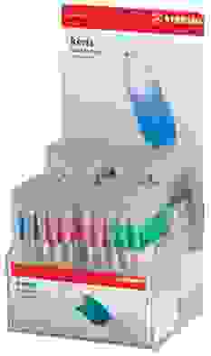 РУЧКА ШАРИКОВАЯ STABILO KERIS XF 0,30ММ 100ШТ. В ДИСПЛЕЕ, ЦВЕТ ЧЕРНИЛ: СИНИЙ-55, ЧЕРНЫЙ-30, КРАСНЫЙ