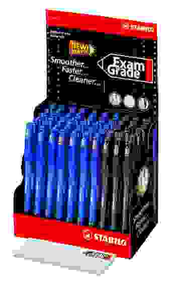 РУЧКА ШАРИКОВАЯ STABILO EXAM GRADE 588G 50ШТ. В ДИСПЛЕЕ, СИНИЕ - 35ШТ., ЧЕРНЫЕ -15 ШТ. 0,4ММ