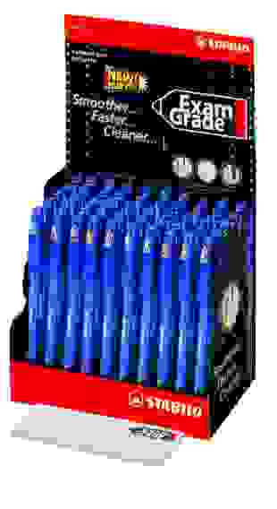 РУЧКА ШАРИКОВАЯ STABILO EXAM GRADE 588G 50ШТ. В ДИСПЛЕЕ, ЦВЕТ ЧЕРНИЛ СИНИЙ 0,4ММ