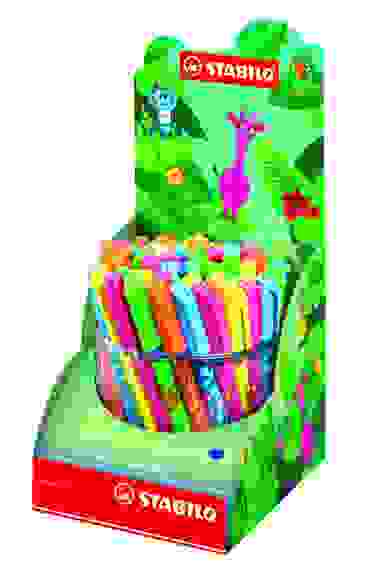 РУЧКА ШАРИКОВАЯ STABILO 828MINI FUNNIMALS, ТОЛЩИНА ЛИНИИ M, СИНИЕ ЧЕРНИЛА, В ПЛАСТИКОВОМ СТАКАНЕ, 5