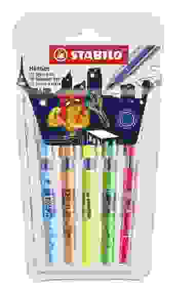 НАБОР РУЧЕК ШАРИКОВЫХ STABILO 828mini HEROES, ТОЛЩИНА ЛИНИИ M, СИНИЕ ЧЕРНИЛА, 5 ШТ. В ПЛАСТИКОВОМ ФУ