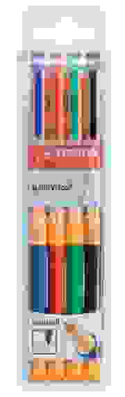 РУЧКА STABILO point Visco, 4ЦВ. В ПЛАСТИКОВОМ ФУТЛЯРЕ: СИНИЙ, ЧЕРНЫЙ, КРАСНЫЙ, ЗЕЛЕНЫЙ, 0,5ММ