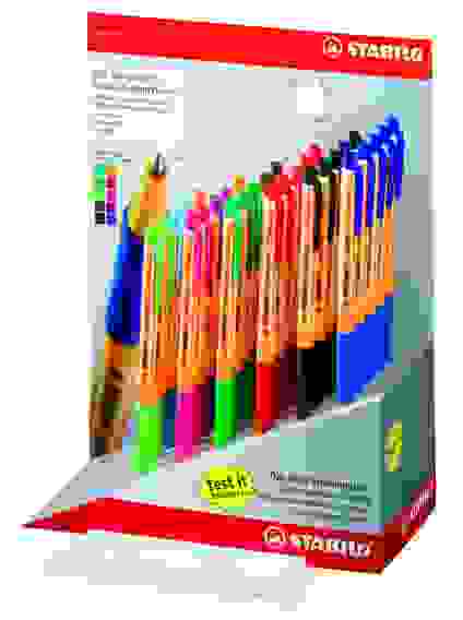 РУЧКА ГЕЛЕВАЯ STABILO point Visco 30ШТ В ДИСПЛЕЕ, ЦВЕТ ЧЕРНИЛ АССОРТИ 0,5ММ