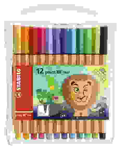 НАБОР КАПИЛЛЯРНЫХ РУЧЕК STABILO POINT 88 MINI FUNNIMALS 12 ЦВ ПЛАСТИК
