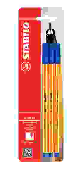 КАПИЛЯРНАЯ РУЧКА STABILO POINT 88 0,4ММ, ЦВ. ЧЕРНИЛ СИНИЙ 3ШТ В БЛИСТЕРЕ