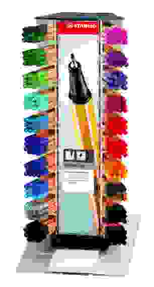 РУЧКА КАПИЛЛЯРНАЯ STABILOpoint 88 В ДИСПЛЕЕ, 240ШТ, 20 ЦВЕТОВ ЧЕРНИЛ, С БЛОКНОТОМ ДЛЯ ПРОБНЫХ НАДПИ