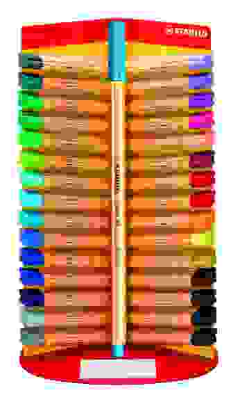 РУЧКА КАПИЛЛЯРНАЯ STABILOpoint 88 В ДИСПЛЕЕ, 360ШТ, 25 ЦВЕТОВ ЧЕРНИЛ, С БЛОКНОТОМ ДЛЯ ПРОБНЫХ НАДП