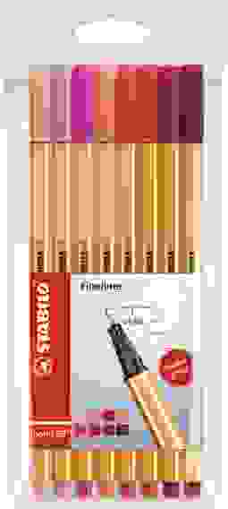 НАБОР КАПИЛЛЯРНЫХ РУЧЕК STABILO POINT 88 "ОТТЕНКИ КРАСНОГО" 8 ЦВ ПЛАСТИК