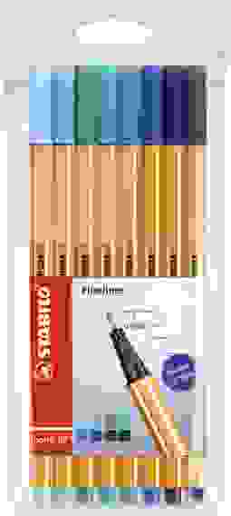 НАБОР КАПИЛЛЯРНЫХ РУЧЕК STABILO POINT 88 "ОТТЕНКИ СИНЕГО" 8 ЦВ ПЛАСТИК