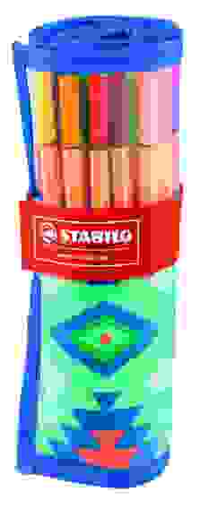 РУЧКА КАПИЛЛЯРНАЯ STABILO Рoint 88, 25 ЦВЕТОВ В СИНЕ-БИРЮЗОВОМ НЕЙЛОНОВОМ ЧЕХЛЕ СЕРИЯ FECTIVAL SPI