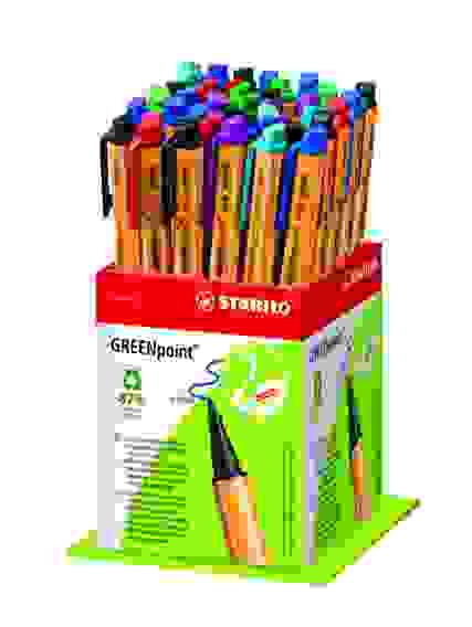 РУЧКА КАПИЛЛЯРНАЯ STABILO GREENpoint 40 ШТ. В ДИСПЛЕЕ