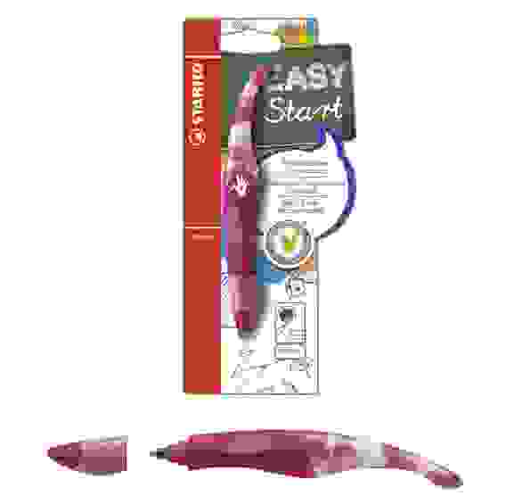 РОЛЛЕР STABILO EASYORIGINAL MARBLED ДЛЯ ПРАВШЕЙ СИНИЙ, КОРПУС МРАМОРНЫЙ РОЗОВЫЙ