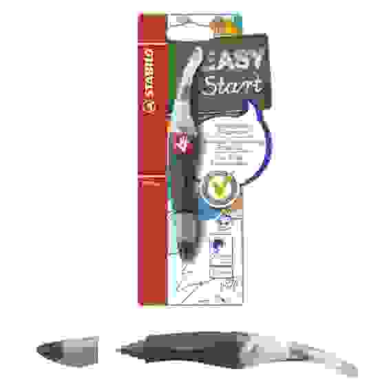 РОЛЛЕР STABILO EASYORIGINAL MARBLED ДЛЯ ПРАВШЕЙ СИНИЙ, КОРПУС МРАМОРНЫЙ СЕРЫЙ