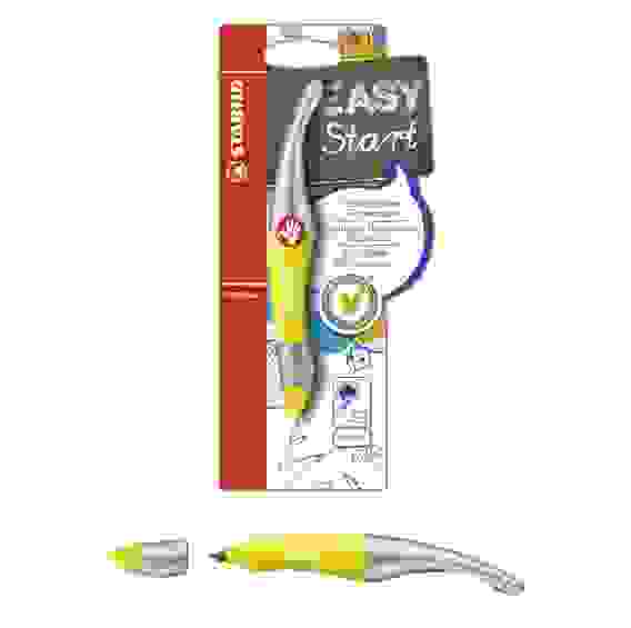 РОЛЛЕР STABILO EASYORIGINAL METALLIC ДЛЯ ПРАВШЕЙ СИНИЙ, КОРПУС НЕОНОВЫЙ ЖЕЛТЫЙ