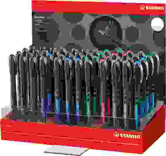 РОЛЛЕР STABILO bl@ck 0,5ММ, ЦВЕТ ЧЕРНИЛ АССОРТИ, ДИСПЛЕЙ 48ШТ, ПО 5ШТ. ЗЕЛЕНЫЙ, КРАСНЫЙ, БИРЮЗОВЫЙ,