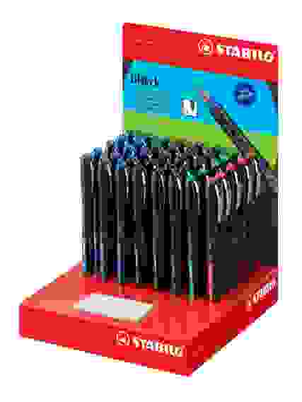 РУЧКА-РОЛЛЕР STABILO bl@ck , 0,3ММ 40 ШТ В КАРТОННОМ ДИСПЛЕЕ (СИНИЙ, ЧЕРНЫЙ, КРАСНЫЙ, ЗЕЛЕНЫЙ)