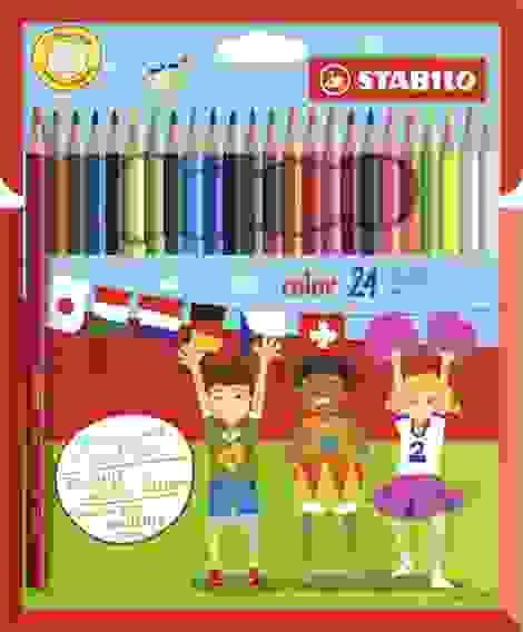 НАБОР ЦВЕТНЫХ КАРАНДАШЕЙ 20 БАЗОВЫХ + 4 ФЛУОРЕСЦЕНТНЫХ ЦВЕТА, КАРТОННЫЙ ФУТЛЯР NEW DESIGN