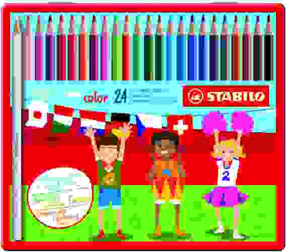 НАБОР ЦВЕТНЫЙ КАРАНДАШЕЙ STABILO 24 ЦВ МЕТАЛЛИЧЕСКИЙ ФУТЛЯР NEW DESIGN