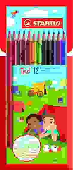 НАБОР ЦВЕТНЫХ КАРАНДАШЕЙ STABILO TRIO, 12ЦВ, КАРТОННЫЙ ФУТЛЯР NEW DESIGN