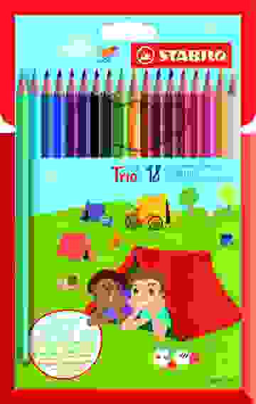 НАБОР ЦВЕТНЫХ КАРАНДАШЕЙ TRIO, 18ЦВ, КАРТОННЫЙ ФУТЛЯР NEW DESIGN