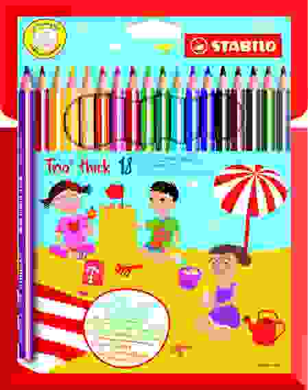 НАБОР УТОЛЩЕННЫХ ЦВЕТНЫХ КАРАНДАШЕЙ STABILO TRIO 18ЦВ, КАРТОН, NEW DESIGN