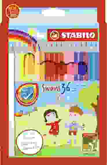 НАБОР ЦВЕТНЫХ КАРАНДАШЕЙ STABILO SWANS В ВЫДВИГАЮЩЕМСЯ ФУТЛЯРЕ-ПОДСТАВКЕ, 36 ЦВЕТОВ, КАРТОН