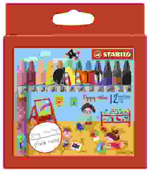 НАБОР ВОСКОВЫХ МЕЛКОВ STABILO 12 ЦВ, КАРТОННАЯ КОРОБКА