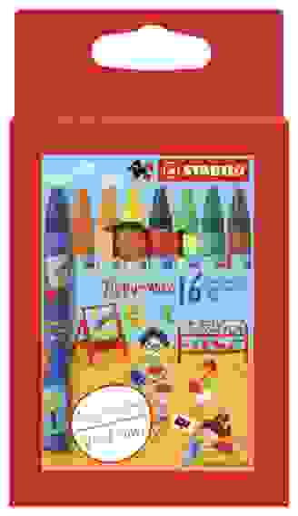 НАБОР ВОСКОВЫХ МЕЛКОВ STABILO 16 ЦВ, КАРТОННАЯ КОРОБКА