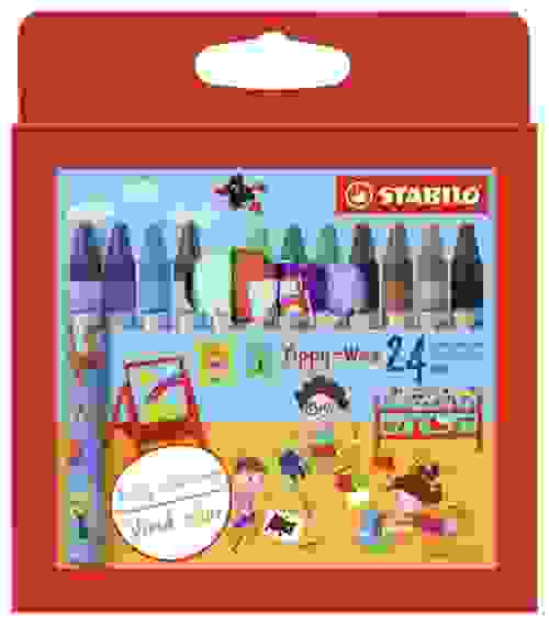 НАБОР ВОСКОВЫХ МЕЛКОВ STABILO 24 ЦВ, КАРТОННАЯ КОРОБКА