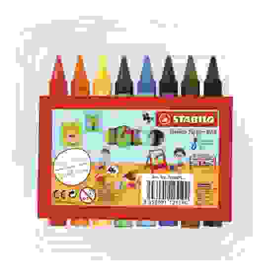 НАБОР УТОЛЩЕННЫХ ВОСКОВЫХ МЕЛКОВ STABILO JUMBO, ДИАМЕТР 10ММ, 8 ЦВЕТОВ, ПЛАСТИК