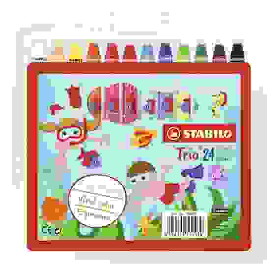НАБОР МАСЛЯНЫХ ПАСТЕЛЕЙ STABILO 24 ЦВ, ПЛАСТИК