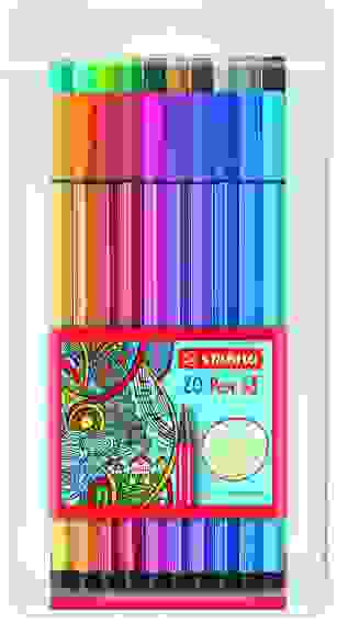 НАБОР ФЛОМАСТЕРОВ STABILO PEN 68 20 ЦВ, ПЛАСТИКОВЫЙ ФУТЛЯР