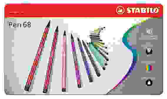 НАБОР ФЛОМАСТЕРОВ STABILO PEN 68 40 ЦВ, МЕТАЛЛИЧЕСКИЙ ФУТЛЯР