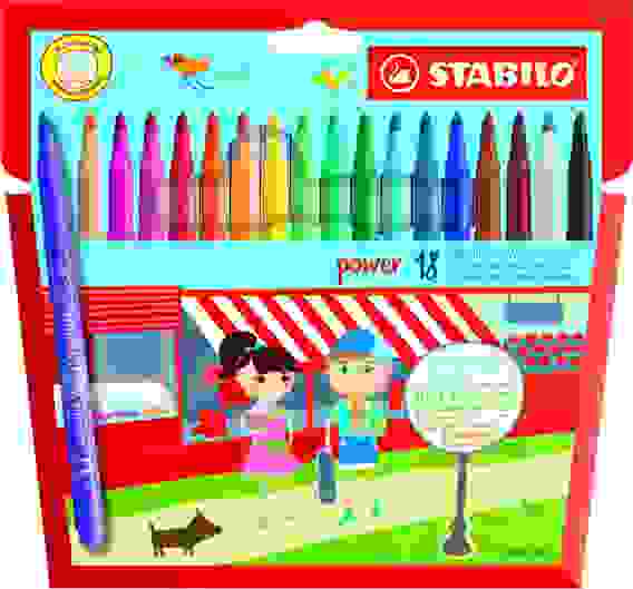 НАБОР ФЛОМАСТЕРОВ STABILO POWER 18 ЦВ КАРТОН, NEW DESIGN