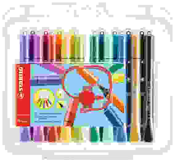 НАБОР ФЛОМАСТЕРОВ STABILO CAPPI 18 ЦВ, ПЛАСТИКОВЫЙ ФУТЛЯР