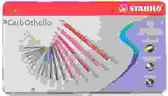ЦВЕТНАЯ ПАСТЕЛЬ STABILO CarbOtello, 12 ЦВ, МЕТАЛЛИЧЕСКИЙ ФУТЛЯР