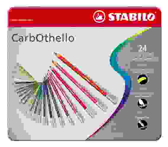ЦВЕТНАЯ ПАСТЕЛЬ STABILO CarbOtello, 24 ЦВ, МЕТАЛЛИЧЕСКИЙ ФУТЛЯР