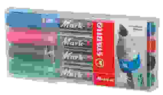 НАБОР МАРКЕРОВ STABILO MARK-4-ALL 653, 4 ШТ/УП, ЦВЕТ: СИНИЙ, ЧЕРНЫЙ, КРАСНЫЙ, ЗЕЛЕНЫЙ