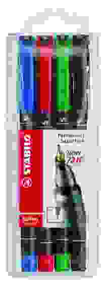 НАБОР МАРКЕРНЫХ РУЧЕК STABILO OHPen UNIVERSAL 0,4ММ, 4 ШТ/УП, ЦВЕТ ЧЕРНИЛ: СИНИЙ, ЧЕРНЫЙ, КРАСНЫЙ, З