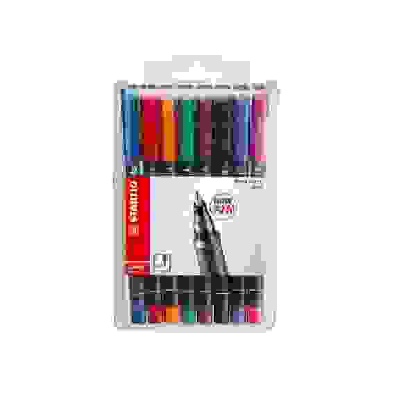 НАБОР МАРКЕРНЫХ РУЧЕК STABILO OHPen UNIVERSAL 0,4ММ, 8 ШТ/УП, ЦВЕТ ЧЕРНИЛ: ОРАНЖЕВЫЙ, СИНИЙ, ЧЕРНЫЙ,